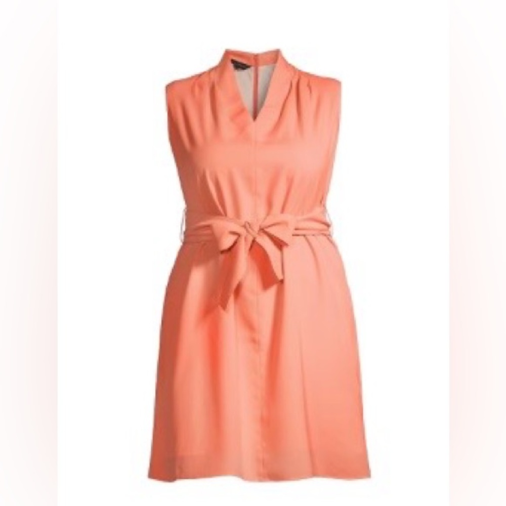 MING WANG SZ L Peach Sleeveless Wrap Sundress simplistic beauty